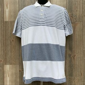 SOLD Nautica Striped Button Up Polo Shirt